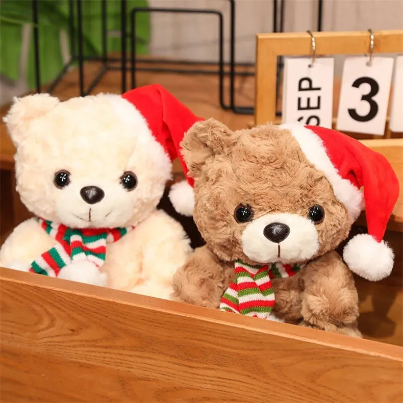 25cm cute little bear plush toy Christmas decorative gift in brown or white