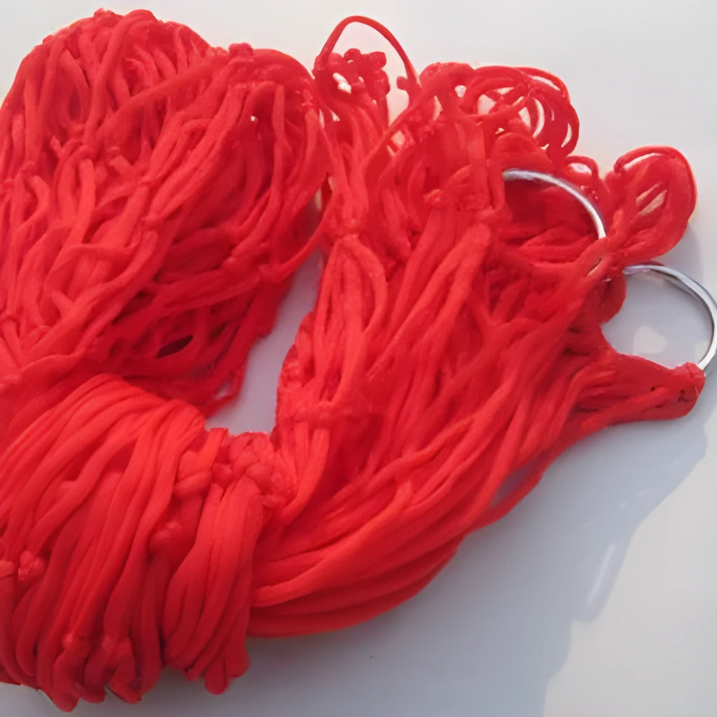 9-strand nylon rope hammock in red, blue, green, orange or army green, portable outdoor swing bed with 100 maximum load