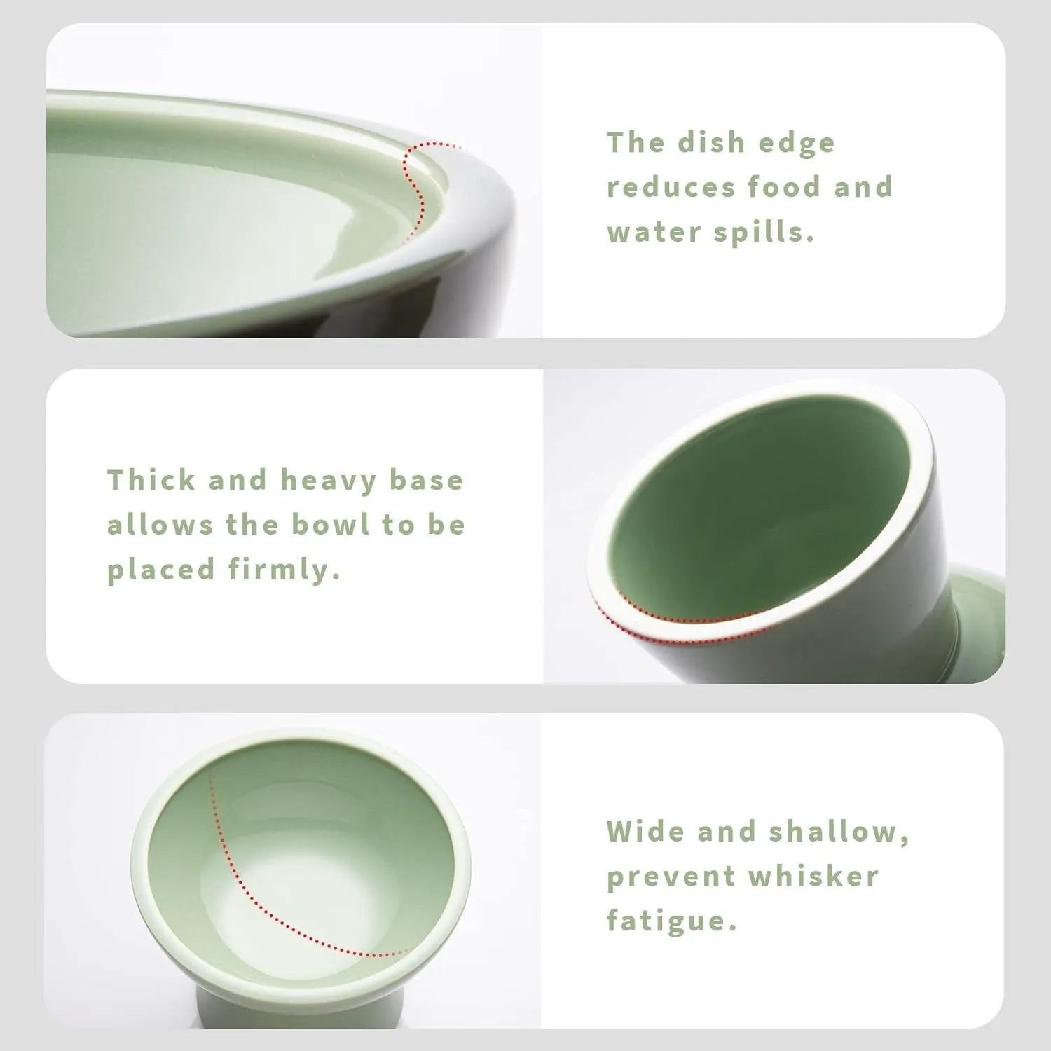 Extra wide elevated ceramic cat bowl in blue with shallow 16cm dish design