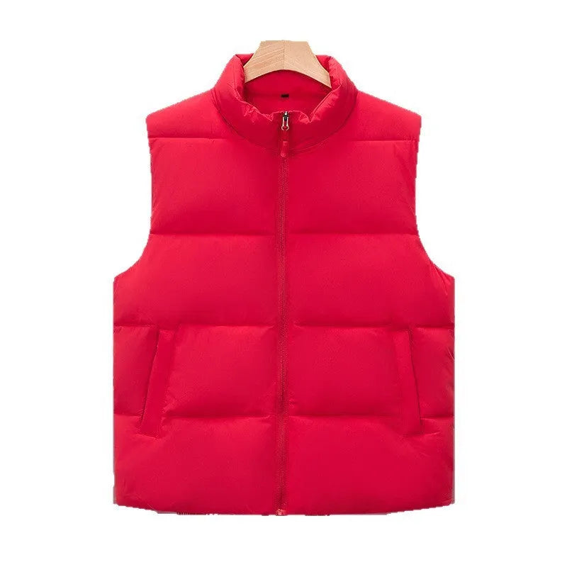 Men's soft shell down cotton work vest in red, black or deep purple blue, sizes L to 5XL