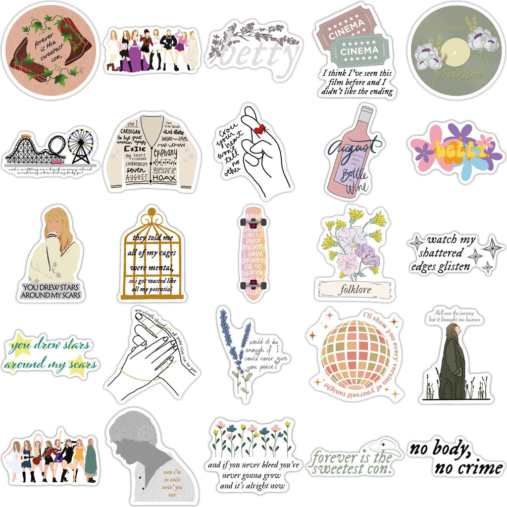 50 sheets of waterproof graffiti cartoon stickers measuring 4-6cm for luggage and notebooks