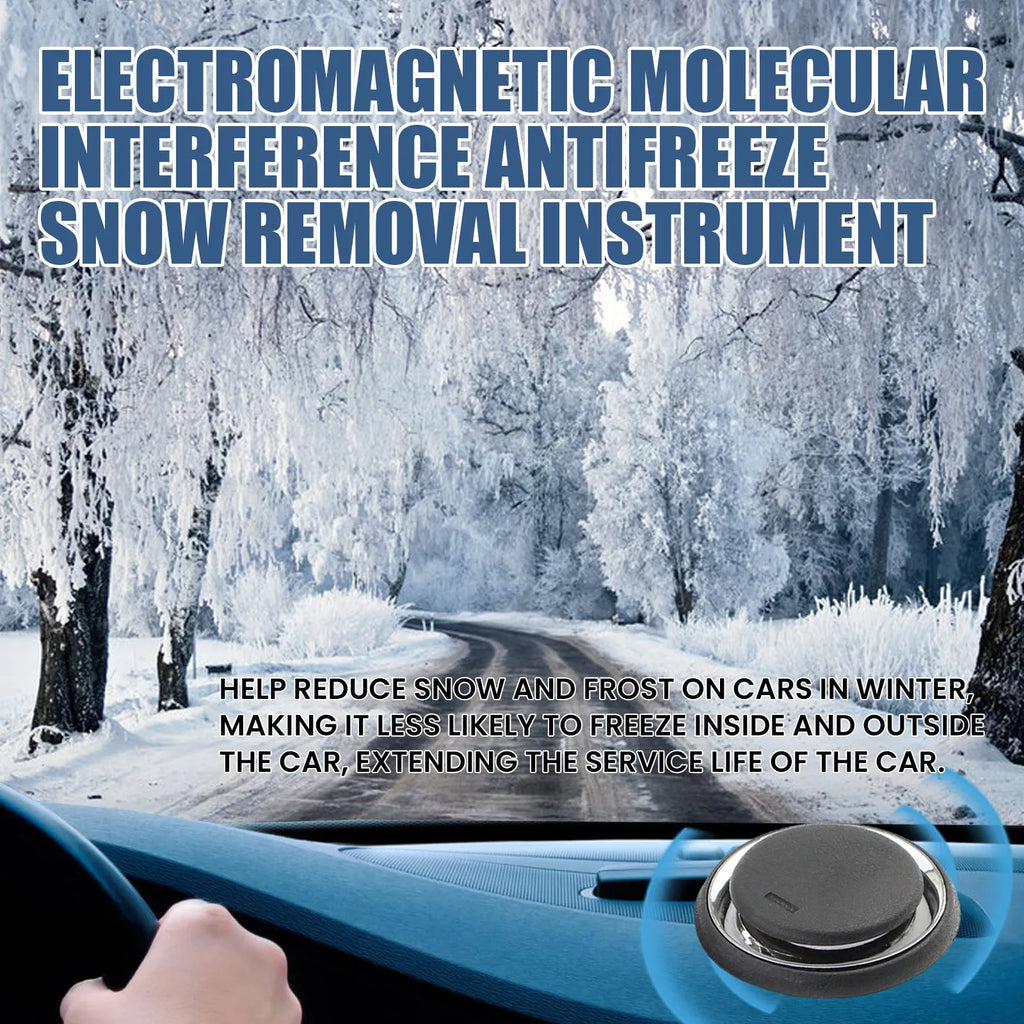 Black portable car deicing instrument measuring 7.4cm with lid for snow removal