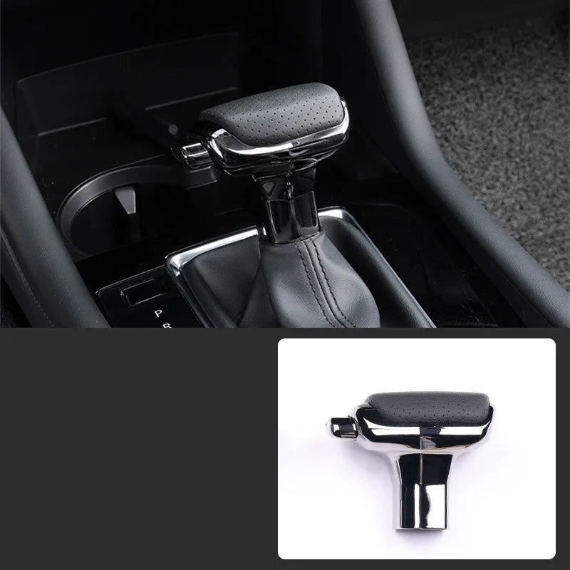 Car interior gear shifting handball decoration in genuine leather, black colour option