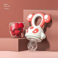 Happy Bite baby teether fruit feeder in transparent edible silicon with hand guard