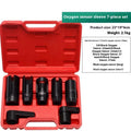 Oxygen sensor dismantling device chrome vanadium steel 7-piece sleeve set on grey background