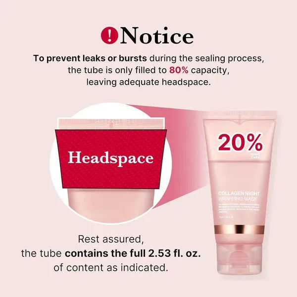 75ml collagen night face mask bottle with application brush for overnight skincare
