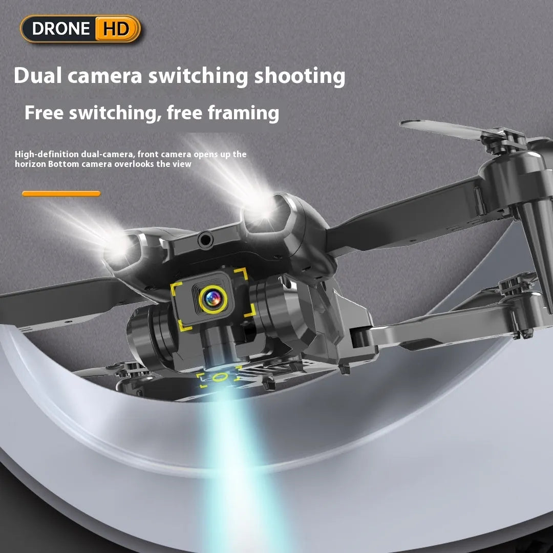 S138 black and carbon fibre folding drone with dual cameras for obstacle avoidance aerial photography