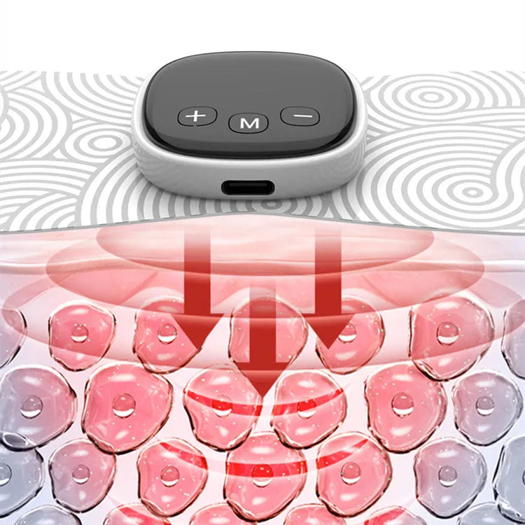 Portable shoulder neck massager with wireless remote control, black ABS host and smooth PU patch