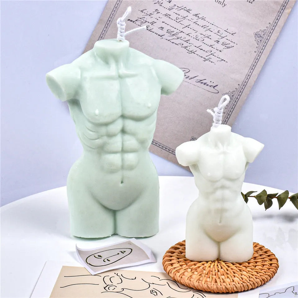 Geometric silicone mould for making body candles and aromatherapy plasters with 10cm and 14cm height sections
