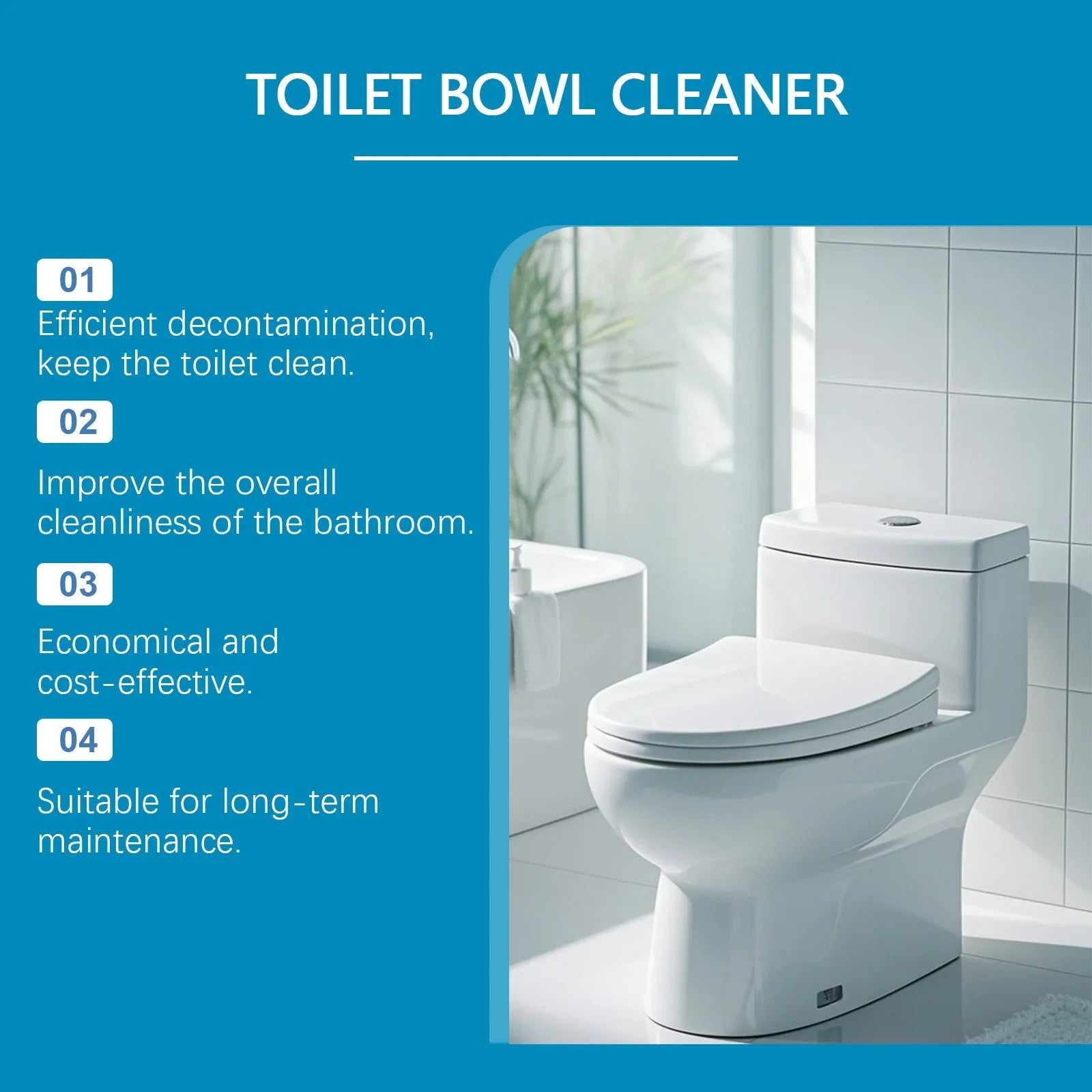 Toilet cleaning powder in four 30g sachets with descaling and stain removal formula