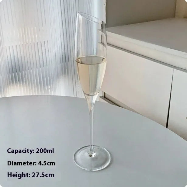 French design goblet champagne glass in crystal colour variations