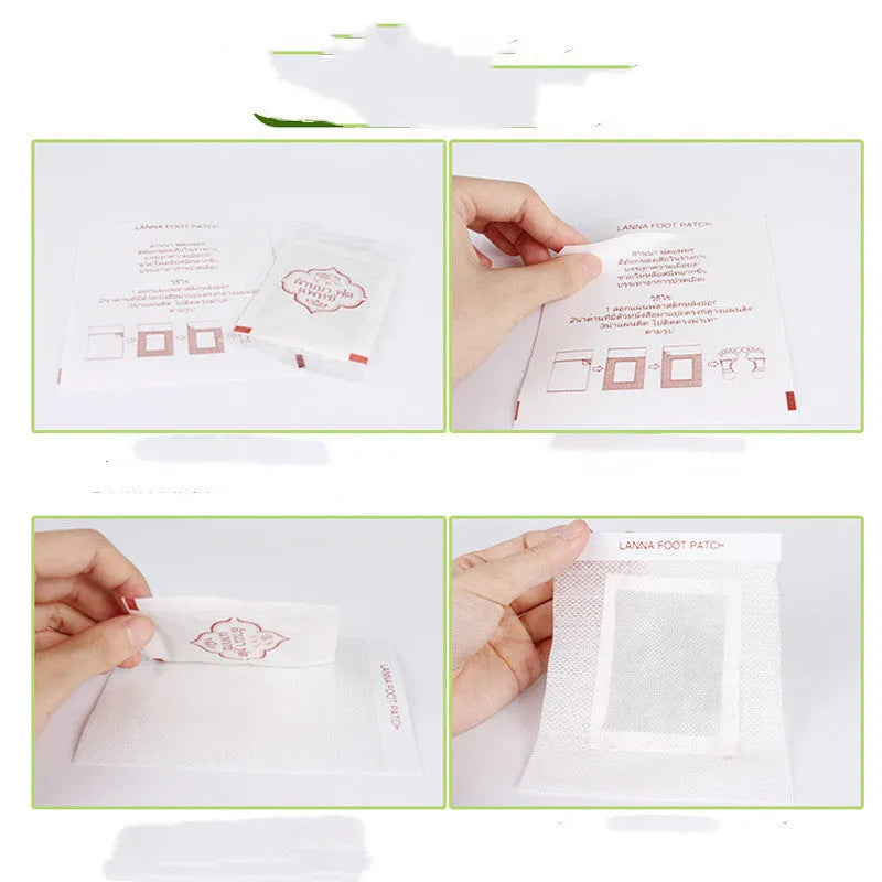 Pack of 10 relieving fatigue foot patches for tired feet treatment