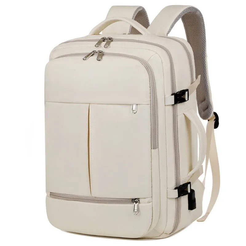 Waterproof Oxford cloth business backpack showing multiple pockets and zippers, suitable for a 15.6-inch laptop.