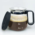 Transparent borosilicate glass coffee maker with black silicone cover
