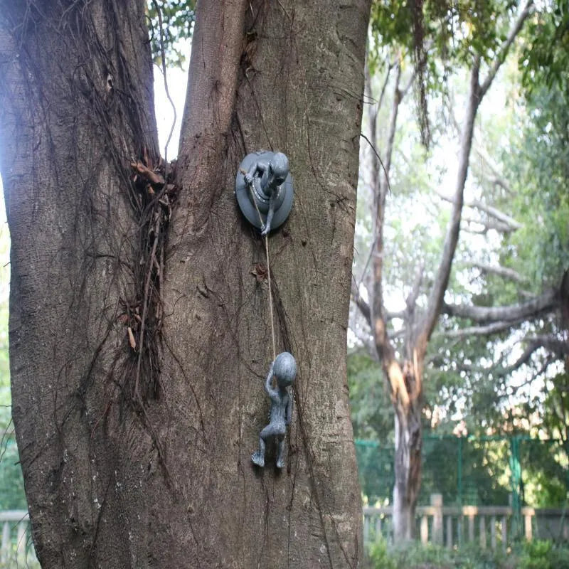 Grey resin alien tree pendant garden sculpture measuring 19x15x20cm