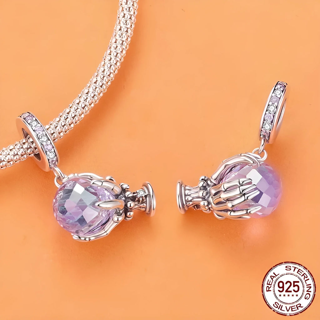 925 sterling silver Halloween Magic Crystal inlay bead, 2.4 cm by 1.4 cm, 0.45 cm aperture, colour SCC3181