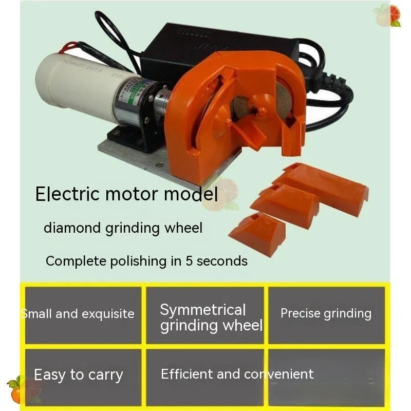Orange and black portable sander set with grinding wheels for universal grinding applications