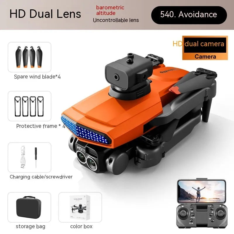D6 remote control drone toy with five-direction obstacle avoidance, plastic body, camera option, storage bag and spare blades