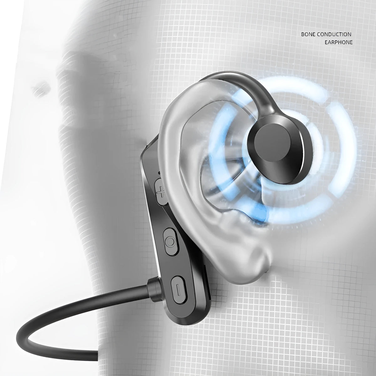 K69 air conduction ear hook Bluetooth headset in black, green or pink with 15 metre range and USB charging