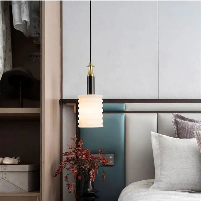 Marble pendant light in small D12cm and large D15cm sizes for living room or bedroom, 220V