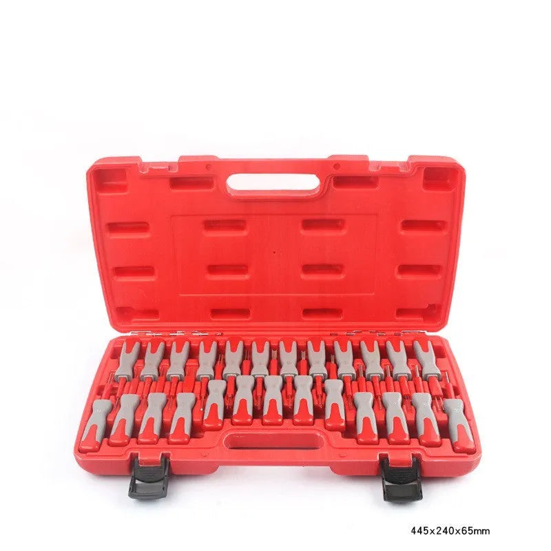 25-piece car terminal removal tool kit in a black storage case for auto electrical repair.