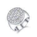 Crown Of Kings men's moissanite wedding ring set on S925 silver platinum-plated band in gift box