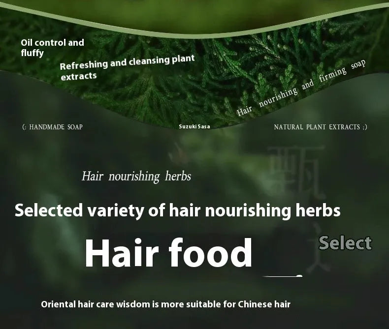 A single 120g round bar of handmade shampoo soap containing Chinese Arborvitae Twig and Polygonum Multiflorum.