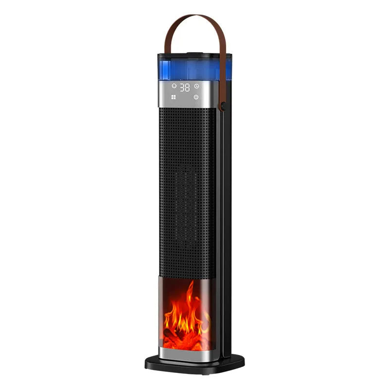 Tall, slender intelligent vertical heater with humidification function and remote control.