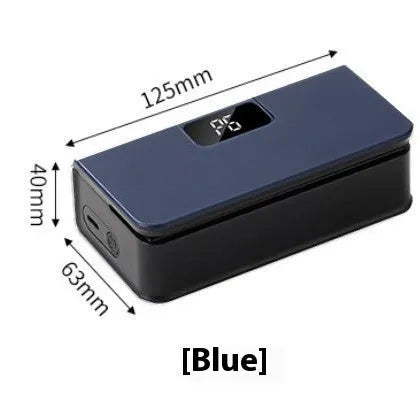 Small white handheld heat sealing machine for plastic food bags on a kitchen worktop.