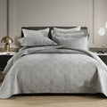 Double-sided pure cotton bed cover set in Damascus pattern with sheet and quilt cover for 2.0m bed
