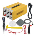 Jewellery spot welding machine for gold and silver with electric AC pulse operation and 220V EU or 110V US plug.