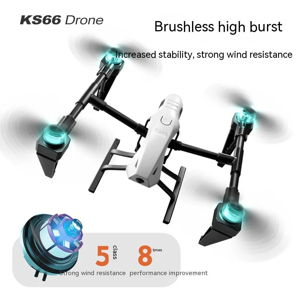 Alloy KS66 UAV drone with remote control and accessories including spare propellers and storage bag