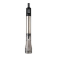 Portable electric foam maker in dark grey with 304 stainless steel whisk and ABS plastic body, dimensions 23cm x 12.5cm x 4.5cm