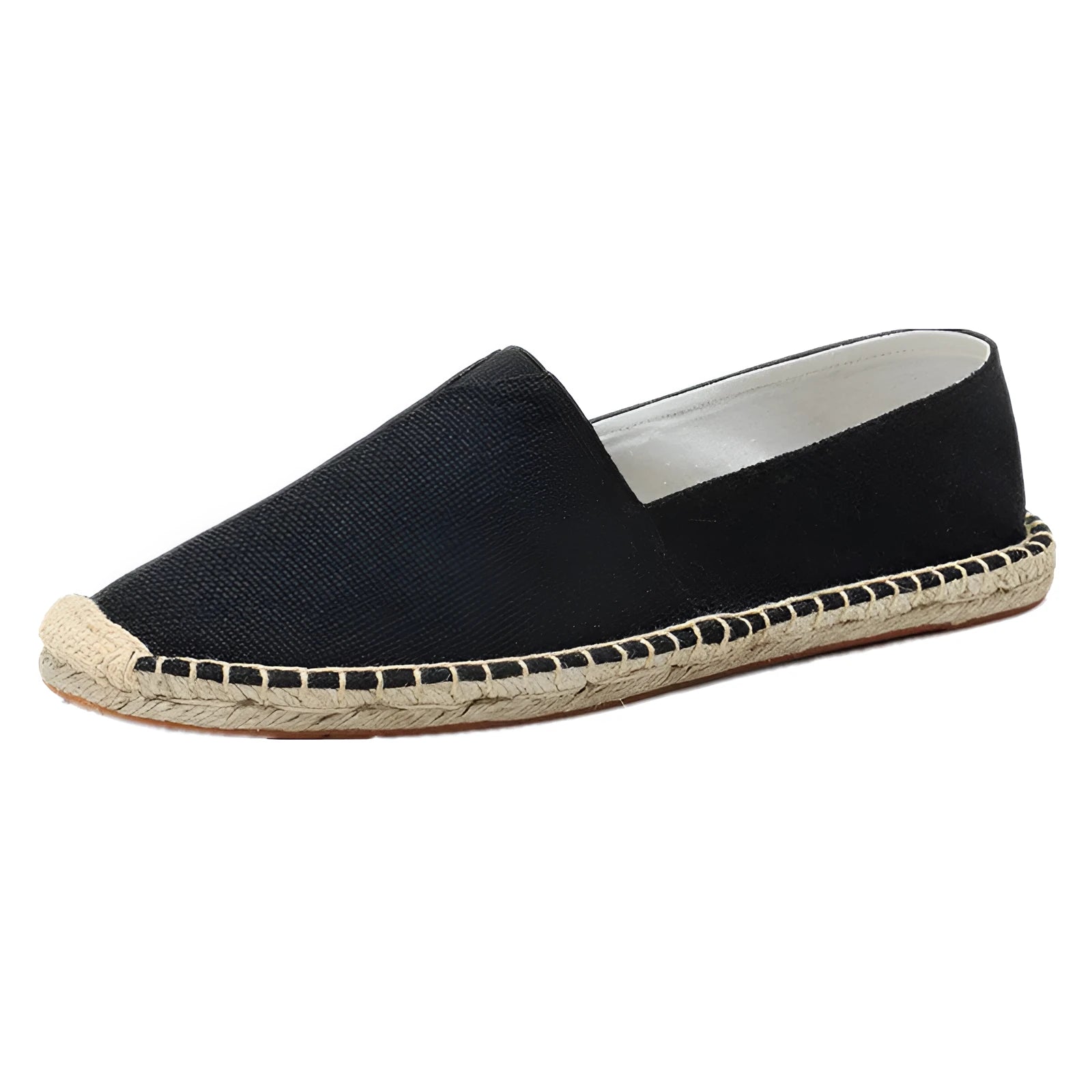 Canvas slip-on fisherman shoes in solid colour with elastic band and round toe for men and women