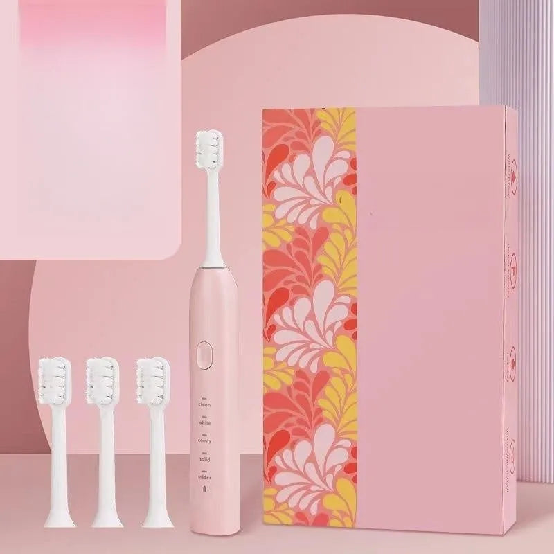 Yellow USB rechargeable electric toothbrush with small duck design and soft bristles