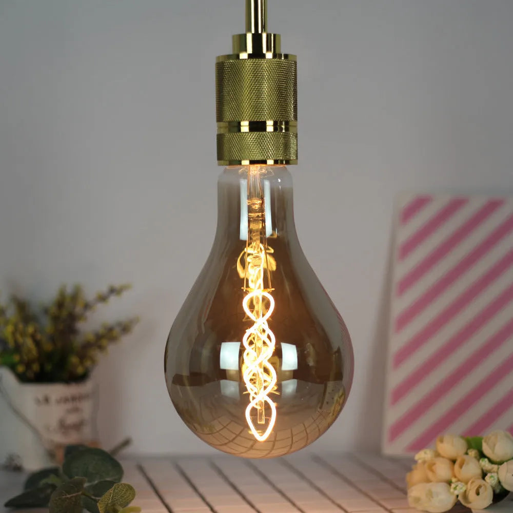 Double helix golden LED light strip measuring 110 by 200mm with spiral design
