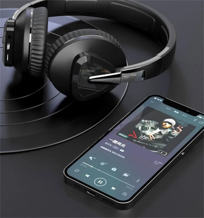 H3 wireless Bluetooth headset in black with all-inclusive ear cups and integrated controls