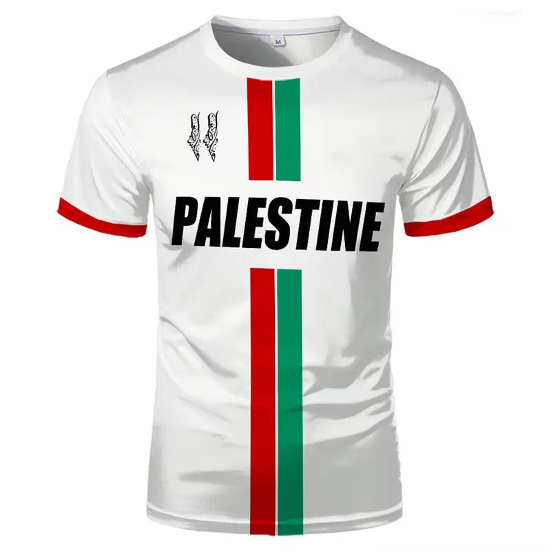 3D printed football T-shirt with raised graphic design in black or white colour options