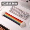 Silica gel mouse pad with wrist support and matching keyboard support with cloud pattern design