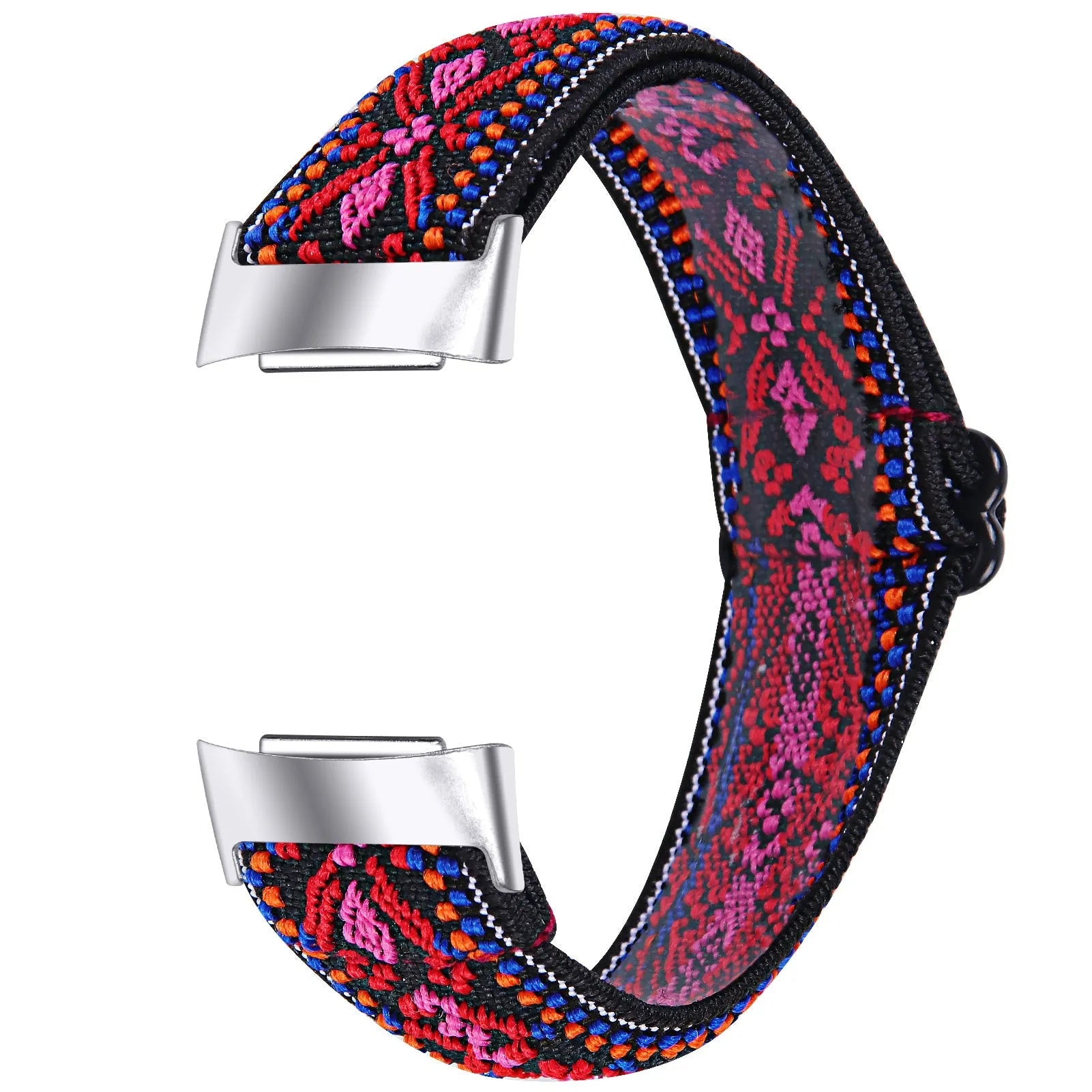 Elastic printed watch strap for Fitbit Charge 6 shown in multiple colour options