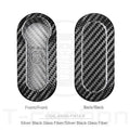 Xiaomi car key replacement shell in carbon fibre black, glass fibre red, and glass fibre silver-black finishes.