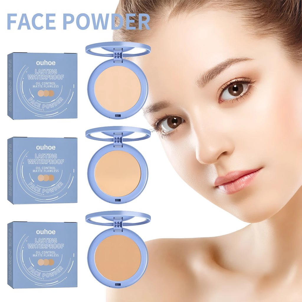 8g compact of natural finishing powder for makeup setting in classic ivory, natural beige, or pure beige.