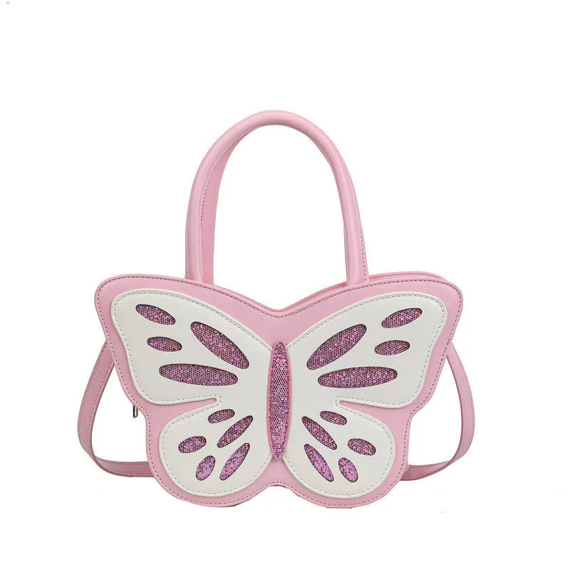 Square-shaped crossbody bag in PU leather with contrast detailing showing front view