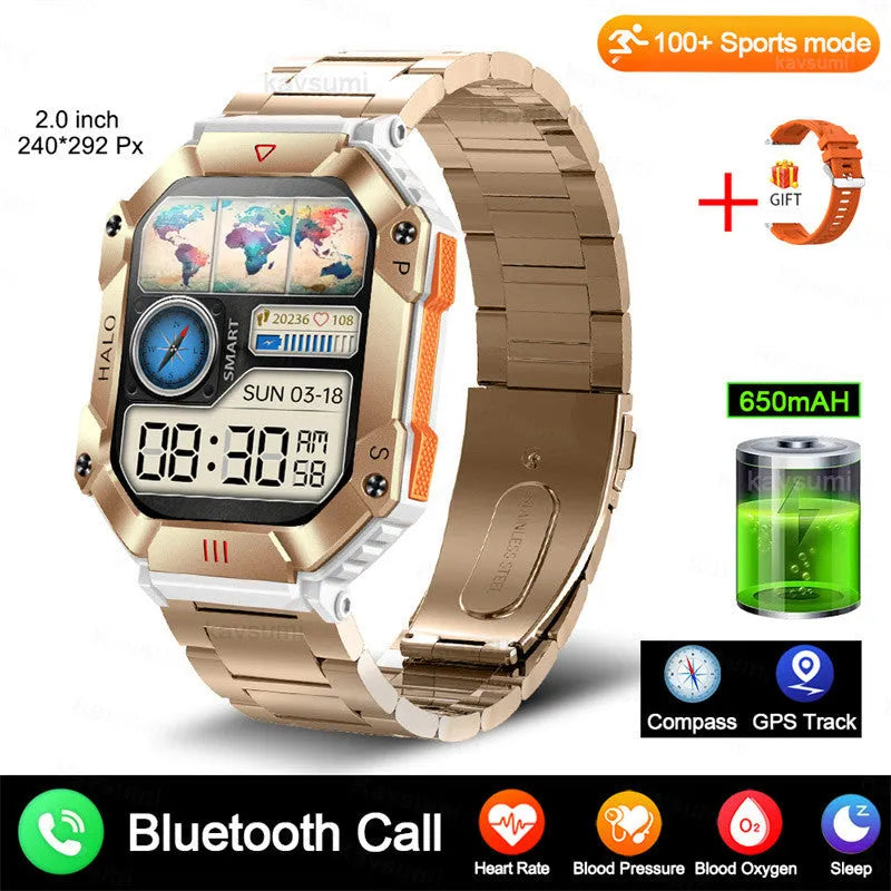Android smart watch for women with GPS, Bluetooth calling, on wrist with resin dial and titanium case.