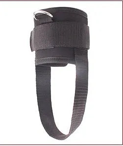 Cotton foot rope ankle strap in black with thickened diving cotton and steel buckle for leg training