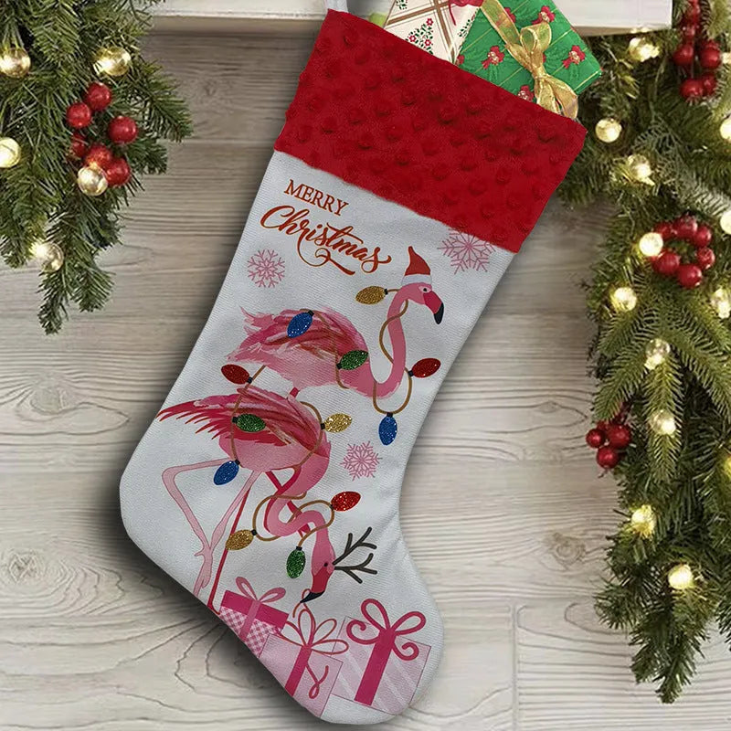 Cloth Christmas stocking decoration pendant in American style measuring 46x28cm