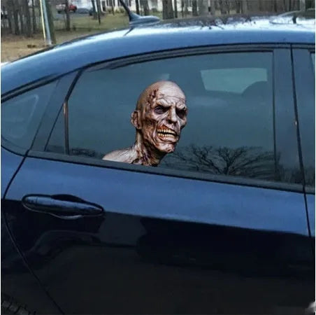 3D zombie horror Avatar car window sticker, PET, 25cm x 23cm, left and right pair option for bumper or glass