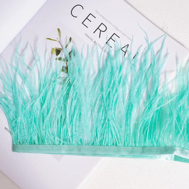 Decorative feather cloth strip DIY trim 10-15cm wide in multiple colours for clothing crafts