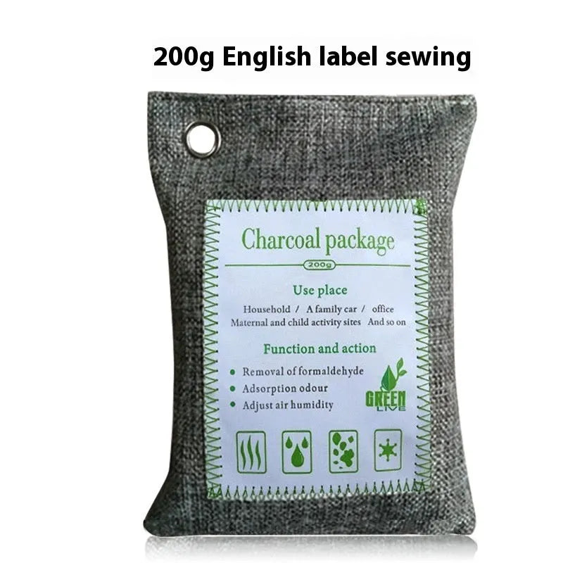 Bamboo charcoal air purification bags for formaldehyde removal in household settings.