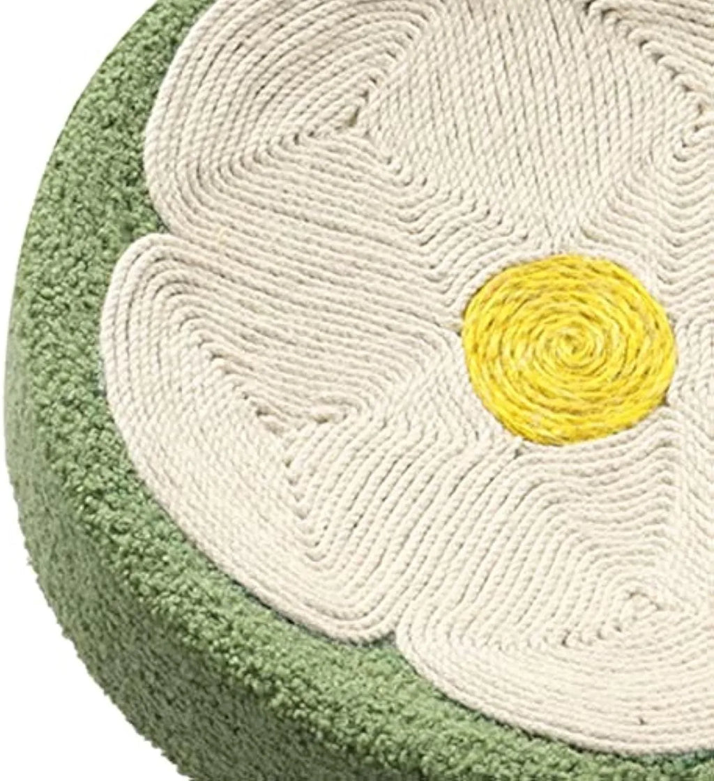 Green sisal cat scratcher bowl lounge bed with round deep design for scratching and sleeping